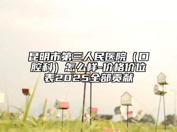 昆明市第三人民医院（口腔科）怎么样-价格价位表2025全部贡献