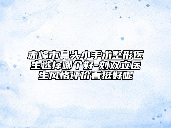 赤峰市鼻头小手术整形医生选择哪个好-刘双立医生风格评价看挺好呢