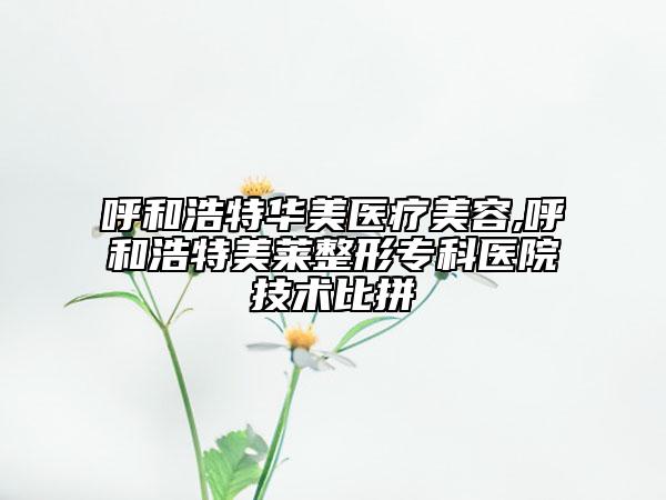 呼和浩特华美医疗美容,呼和浩特美莱整形专科医院技术比拼
