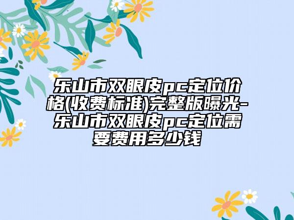 乐山市双眼皮pc定位价格(收费标准)完整版曝光-乐山市双眼皮pc定位需要费用多少钱
