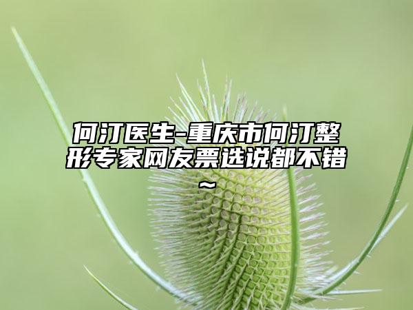 何汀医生-重庆市何汀整形专家网友票选说都不错~