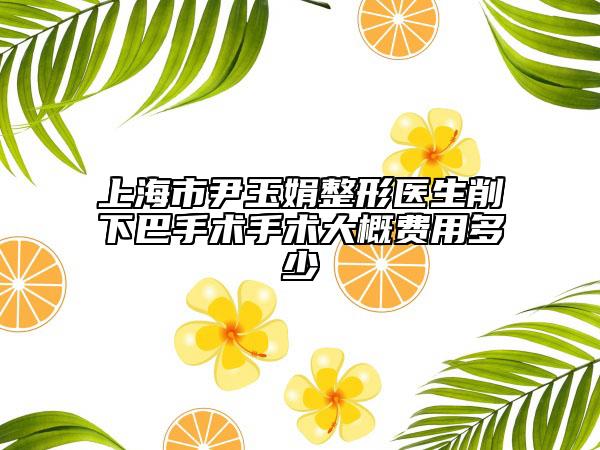 上海市尹玉娟整形医生削下巴手术手术大概费用多少