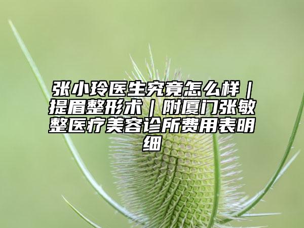 张小玲医生究竟怎么样｜提眉整形术｜附厦门张敏整医疗美容诊所费用表明细