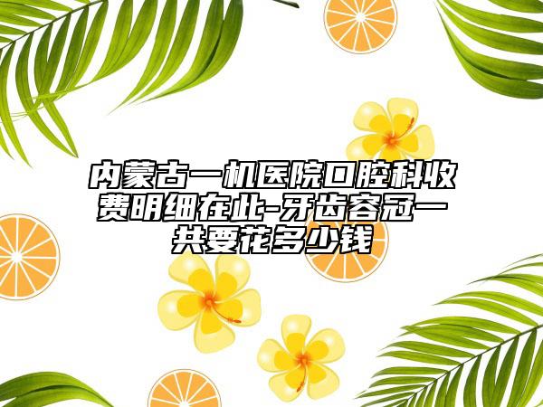 内蒙古一机医院口腔科收费明细在此-牙齿容冠一共要花多少钱