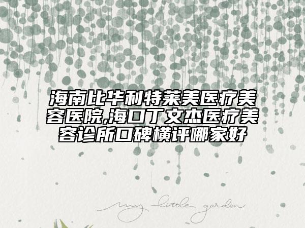 海南比华利特莱美医疗美容医院,海口丁文杰医疗美容诊所口碑横评哪家好