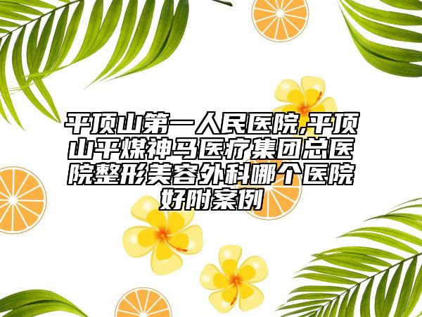 平顶山第一人民医院,平顶山平煤神马医疗集团总医院整形美容外科哪个医院好附案例
