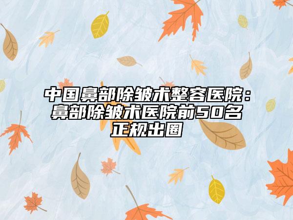 中国鼻部除皱术整容医院：鼻部除皱术医院前50名正规出圈