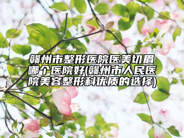 赣州市整形医院医美切眉哪个医院好(赣州市人民医院美容整形科优质的选择)