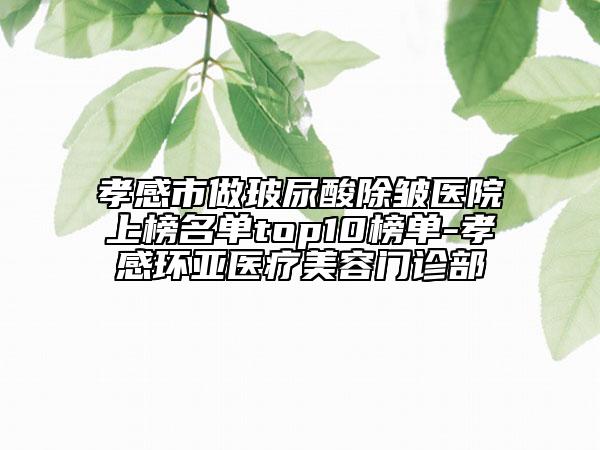 孝感市做玻尿酸除皱医院上榜名单top10榜单-孝感环亚医疗美容门诊部