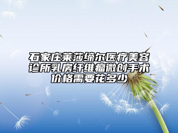 石家庄莱莎缔尔医疗美容诊所乳房纤维瘤微创手术价格需要花多少