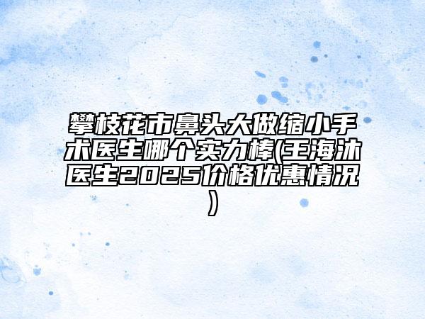 攀枝花市鼻头大做缩小手术医生哪个实力棒(王海沐医生2025价格优惠情况)