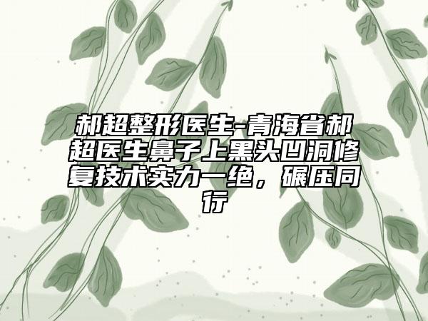 郝超整形医生-青海省郝超医生鼻子上黑头凹洞修复技术实力一绝，碾压同行