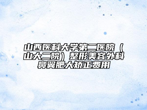 山西医科大学第二医院（山大二院）整形美容外科鼻翼肥大矫正费用