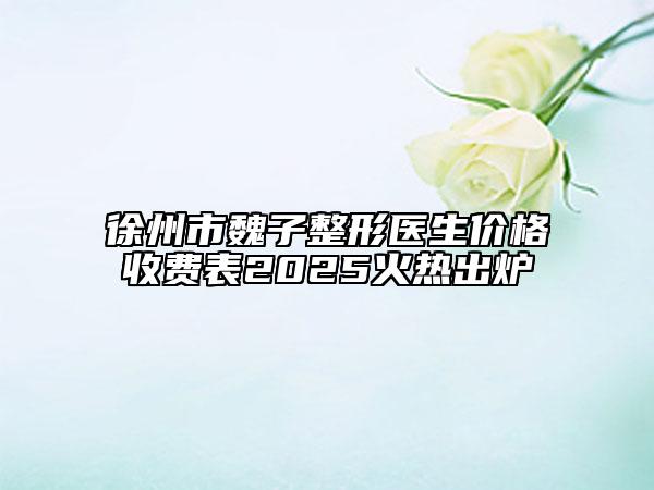 徐州市魏子整形医生价格收费表2025火热出炉