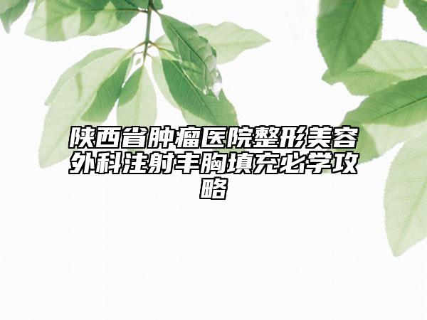 陕西省肿瘤医院整形美容外科注射丰胸填充必学攻略