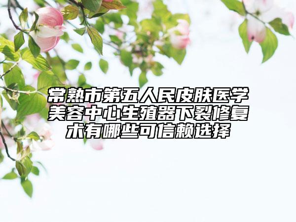 常熟市第五人民皮肤医学美容中心生殖器下裂修复术有哪些可信赖选择