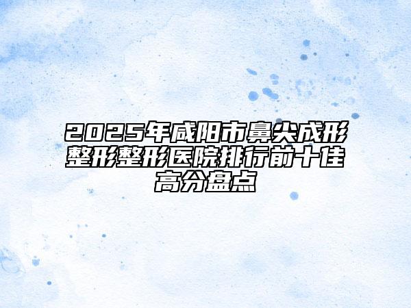 2025年咸阳市鼻尖成形整形整形医院排行前十佳高分盘点