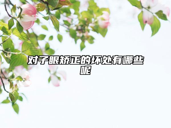 对子眼矫正的坏处有哪些呢