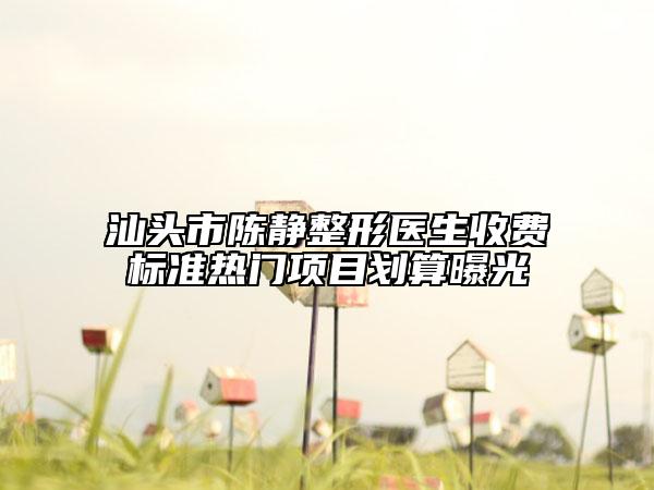 汕头市陈静整形医生收费标准热门项目划算曝光