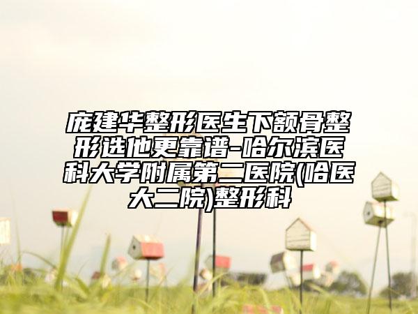 庞建华整形医生下额骨整形选他更靠谱-哈尔滨医科大学附属第二医院(哈医大二院)整形科