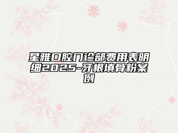 星雅口腔门诊部费用表明细2025-牙根填骨粉案例