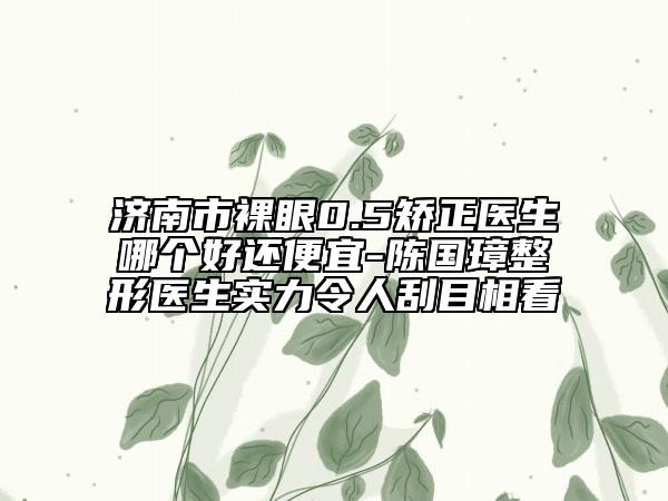 济南市裸眼0.5矫正医生哪个好还便宜-陈国璋整形医生实力令人刮目相看