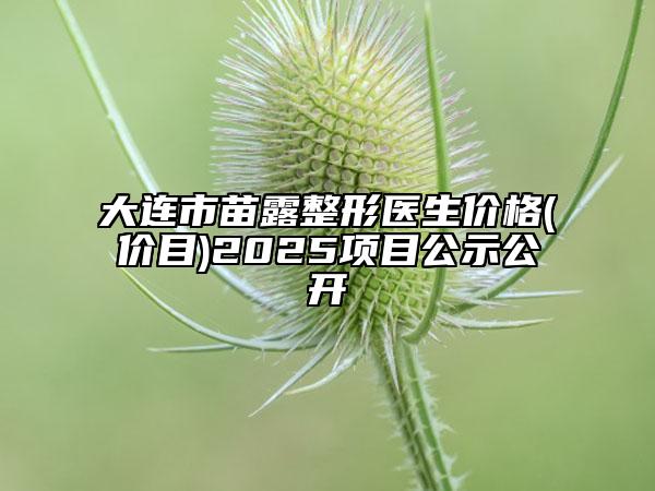 大连市苗露整形医生价格(价目)2025项目公示公开