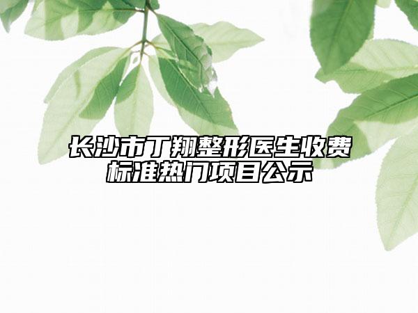 长沙市丁翔整形医生收费标准热门项目公示