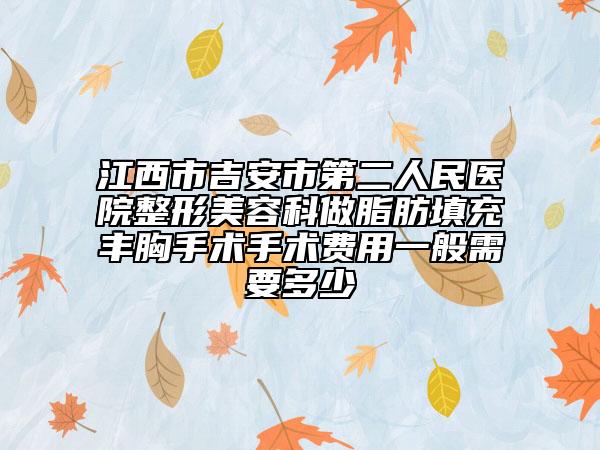 江西市吉安市第二人民医院整形美容科做脂肪填充丰胸手术手术费用一般需要多少