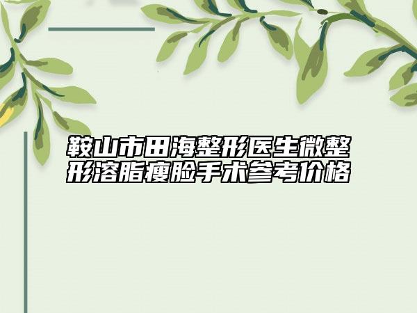 鞍山市田海整形医生微整形溶脂瘦脸手术参考价格