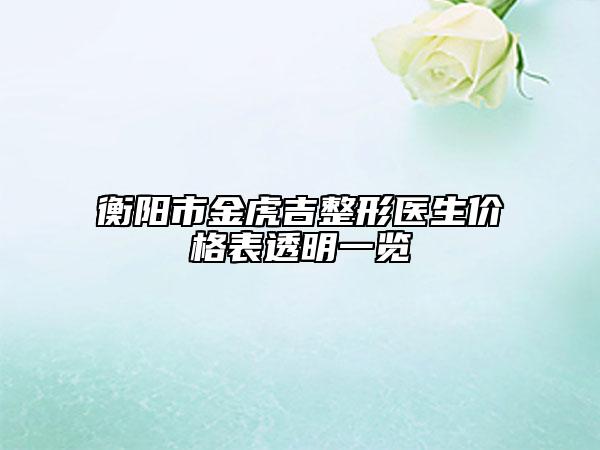 衡阳市金虎吉整形医生价格表透明一览