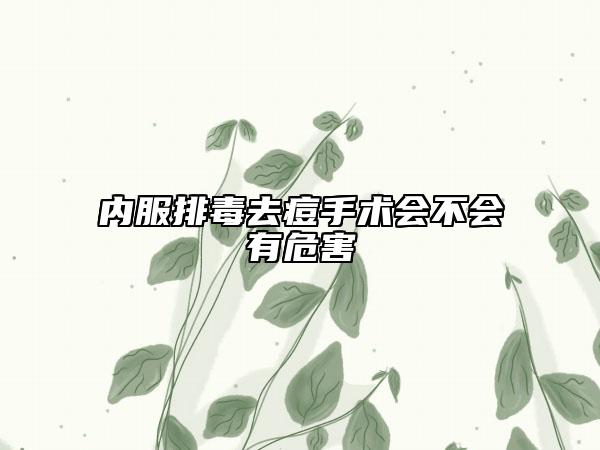 内服排毒去痘手术会不会有危害