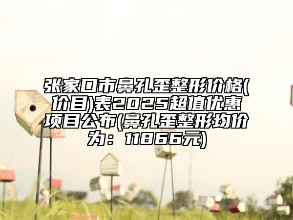 张家口市鼻孔歪整形价格(价目)表2025超值优惠项目公布(鼻孔歪整形均价为：11866元)