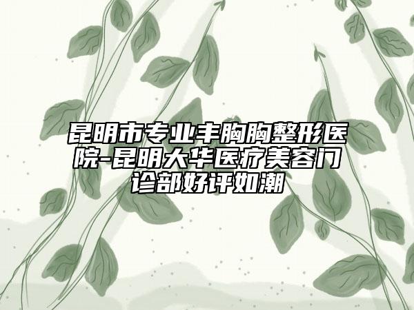 昆明市专业丰胸胸整形医院-昆明大华医疗美容门诊部好评如潮