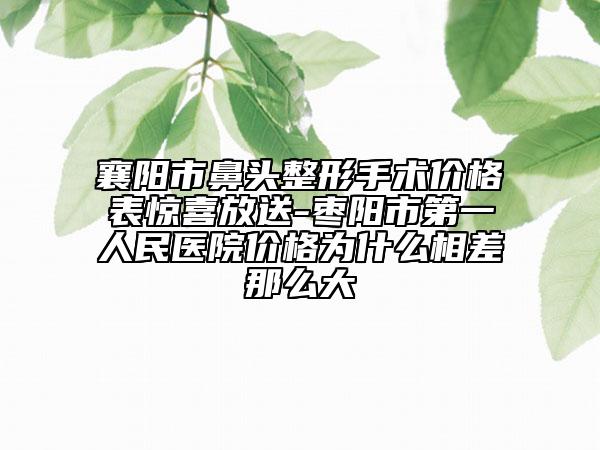 襄阳市鼻头整形手术价格表惊喜放送-枣阳市第一人民医院价格为什么相差那么大