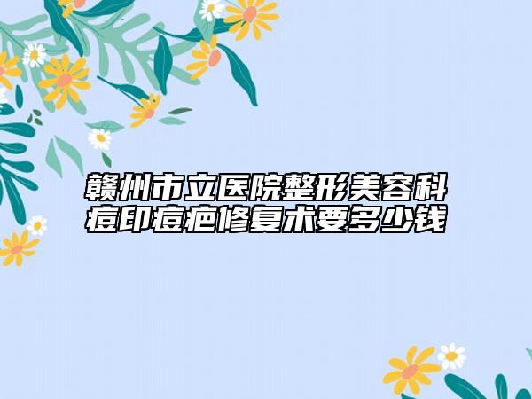 赣州市立医院整形美容科痘印痘疤修复术要多少钱