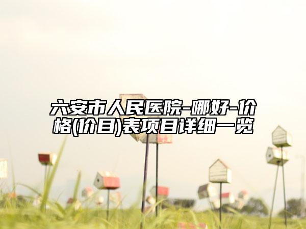 六安市人民医院-哪好-价格(价目)表项目详细一览