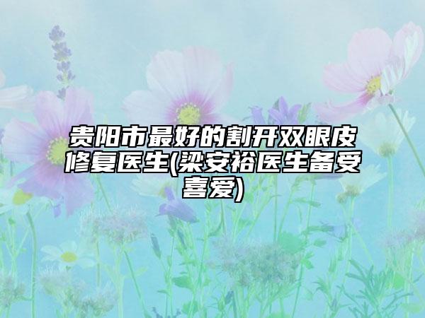 贵阳市最好的割开双眼皮修复医生(梁安裕医生备受喜爱)
