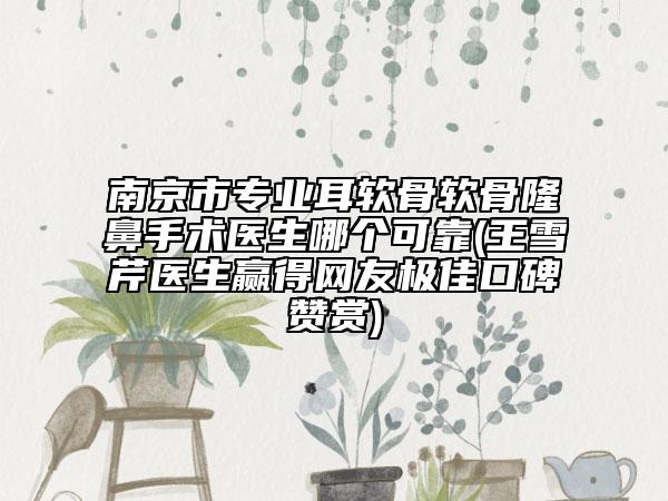 南京市专业耳软骨软骨隆鼻手术医生哪个可靠(王雪芹医生赢得网友极佳口碑赞赏)