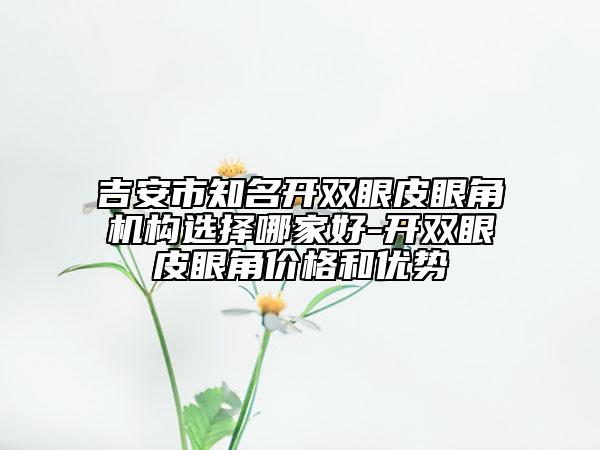 吉安市知名开双眼皮眼角机构选择哪家好-开双眼皮眼角价格和优势