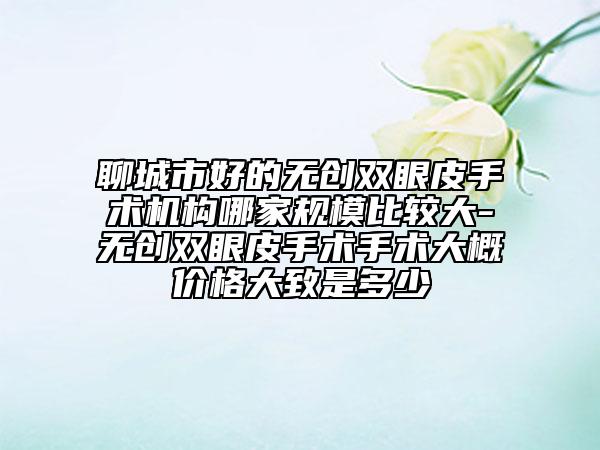 聊城市好的无创双眼皮手术机构哪家规模比较大-无创双眼皮手术手术大概价格大致是多少