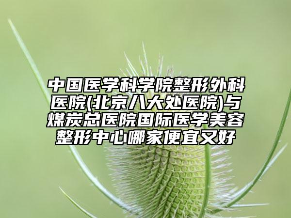 中国医学科学院整形外科医院(北京八大处医院)与煤炭总医院国际医学美容整形中心哪家便宜又好