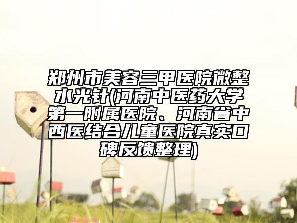 郑州市美容三甲医院微整水光针(河南中医药大学第一附属医院、河南省中西医结合儿童医院真实口碑反馈整理)