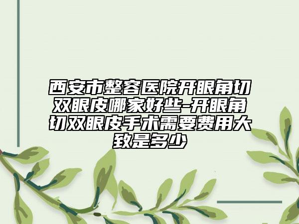 西安市整容医院开眼角切双眼皮哪家好些-开眼角切双眼皮手术需要费用大致是多少