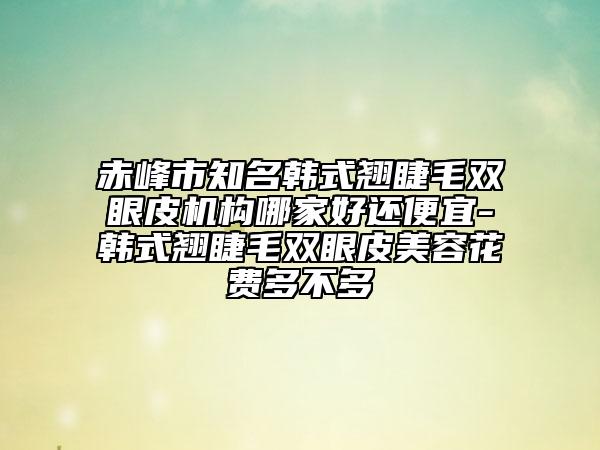 赤峰市知名韩式翘睫毛双眼皮机构哪家好还便宜-韩式翘睫毛双眼皮美容花费多不多