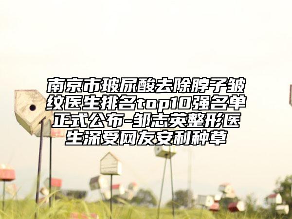 南京市玻尿酸去除脖子皱纹医生排名top10强名单正式公布-邹志英整形医生深受网友安利种草