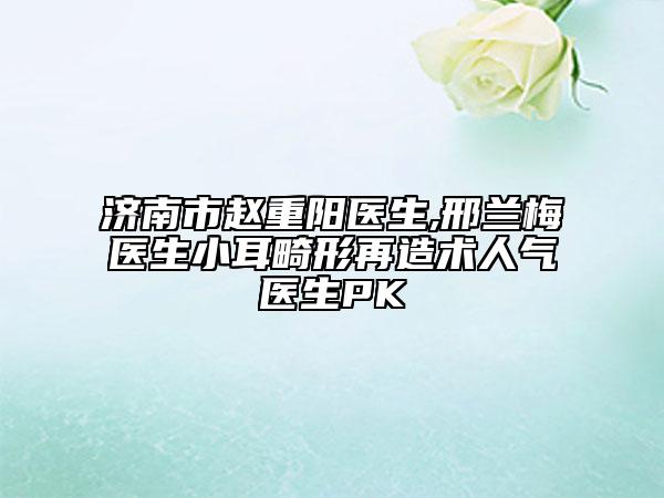 济南市赵重阳医生,邢兰梅医生小耳畸形再造术人气医生PK