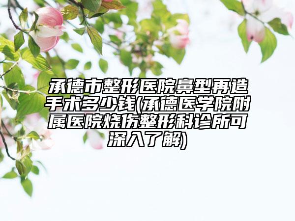 承德市整形医院鼻型再造手术多少钱(承德医学院附属医院烧伤整形科诊所可深入了解)