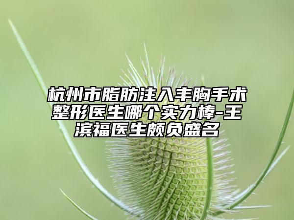 杭州市脂肪注入丰胸手术整形医生哪个实力棒-王滨福医生颇负盛名