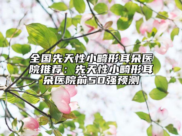 全国先天性小畸形耳朵医院推荐：先天性小畸形耳朵医院前50强预测